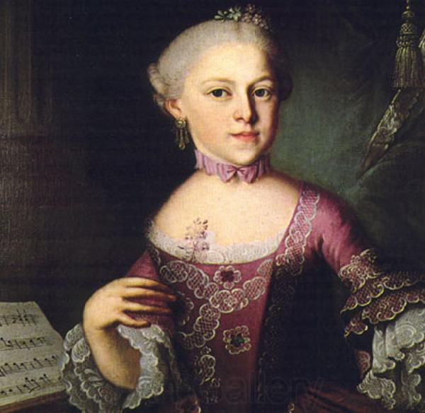 Pietro Antonio Lorenzoni Portrait of Maria Anna Mozart France oil painting art